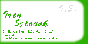 iren szlovak business card